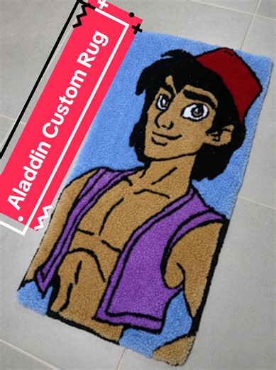 Aladdin Custom Rug | Handmade Decor. Dimensions: 80cm by 40cm . #rug #tufting #aladdin #prince #fyppppppppppppppppppppppp