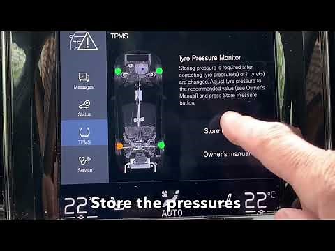 Volvo TPMS (Tyre Pressure Monitoring System) How to store the pressures