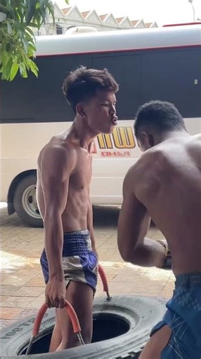 Best technique for body building like iron body and tank of fighter #kunkhmerfighting #boxing