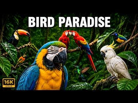 Bird Paradise: Beautiful Tropical Birds of the Rainforest | Anti-Stress Music