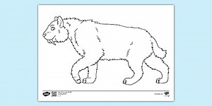 Saber Toothed Cat Colouring Sheet