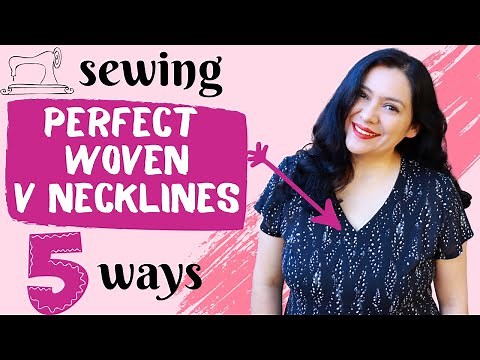 How to sew perfect WOVEN V necklines 5 WAYS. My favorite techniques in one place.