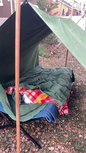 A wall tent from two 6’ x 8’ Harbor Freight tarps: Initial Set Up