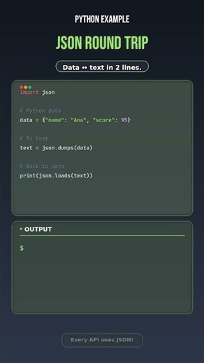 Every Python Developer Should Know JSON #Python #Coding #LearnPython #PythonTips #Shorts