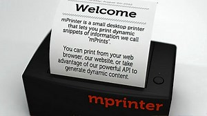 Printer "mPrinter" which is small enough to carry around and can be operated via smartphones or PC from the Internet