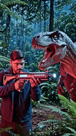 Dinosaur vs Man 🔥 Laser Gun Fight | Epic Battle #DinosaurFight #LaserBattle #EpicAction