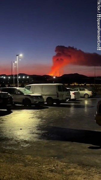 Footage captures second eruption in Iceland as town of Grindavik evacuated