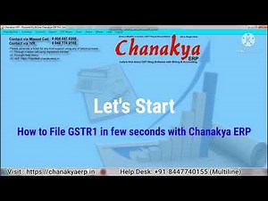 How to File GSTR1 in few seconds without login to GST Portal with Chanakya ERP