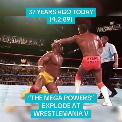 Hulk Hogan vs Macho Man at WrestleMania V 🔥 37 years ago today (4.2.89) #wwe #wrestlemania #wrestling #hulkhogan #machoman