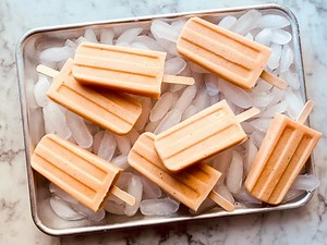 Grilled Cantaloupe Frozen Yogurt Pops
