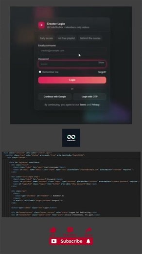 Animated Login Page Using HTML & CSS | Responsive UI Design for Beginners #htmlcss #coding #viral