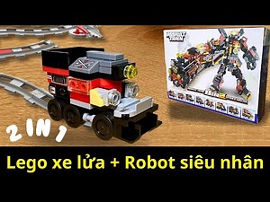 23 - Hướng dẫn lắp Lego Xe lửa + Siêu anh hùng 8 in 1 | Assault Train | Warriors