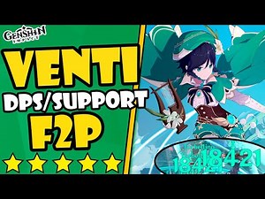 VENTI BUILD SUPPORT/DPS en💥3 MINUTOS F2P,ARTEFACTOS,ARMAS💎Guía build venti🌟|Genshin Impact