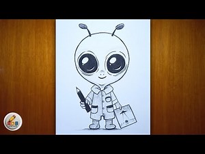 Drawing alian -|- super easy method