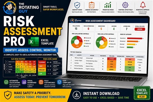 Risk Assessment Excel Template | 5x5 Matrix, ISO 31000 Safety Tool (digital Download) - Etsy Canada