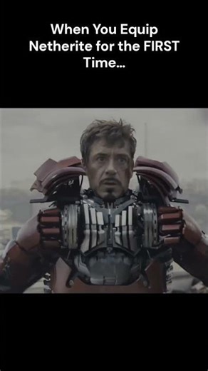 Minecraft Meme: First Time Equipping Netherite Armor 😳⚒️