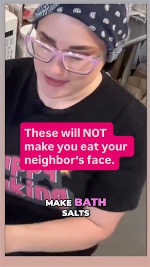 Bath Fizz & Foam on Instagram: "Bath salts, not THAT kind! We’re making relaxing salt soaks, not zombie fuel. 😉 Wanna learn how Robyn makes our Foaming Bath Salts? ⬇️ Comment SOAKS and I’ll DM you the YouTube replay link! … #BathSalts #SaltSoaks #DIYBeauty #Relaxation #SelfCare #Punny #Homemade #BathTime #DIYreels #funnyreels"