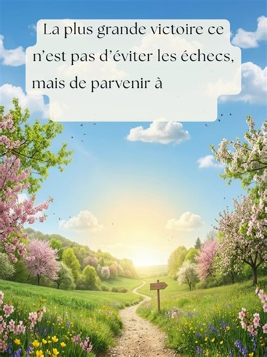 ✨ La plus grande victoire n’est pas d’éviter les échecs, mais de parvenir à se relever à chaque contrariété. Parce qu’au fond, la vie est faite de petits imprévus, de doutes, de projets qui ne se passent pas toujours comme prévu… Et pourtant, chaque fois que l’on se relève, que l’on ajuste le cap ou que l’on décide simplement de continuer, c’est déjà une victoire. Parfois discrète. Parfois silencieuse. Mais bien réelle. 💬 Et vous, quelle petite ou grande contrariété avez-vous réussi à dépasser 