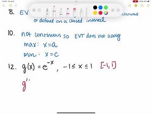 AP Calculus 5.1 Extreme Values of Functions examples part 1