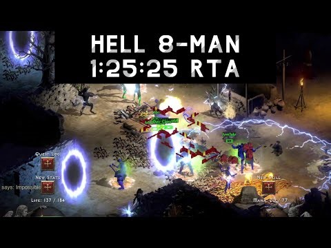 [D2R] Almost WR! Hell 8man 1:25:25 (Taxi POV)