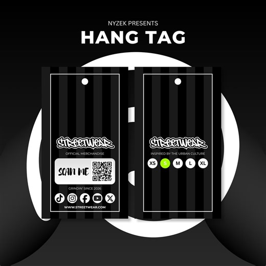 Streetwear | Hang Tag Canva Templates for Shirts and Minimalistic Shops - Etsy