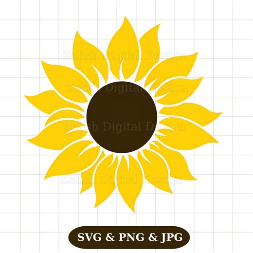 Sunflower SVG PNG JPG, Floral Cut File, Sunflower Clipart, Printable Summer Design (digital Download) - Etsy