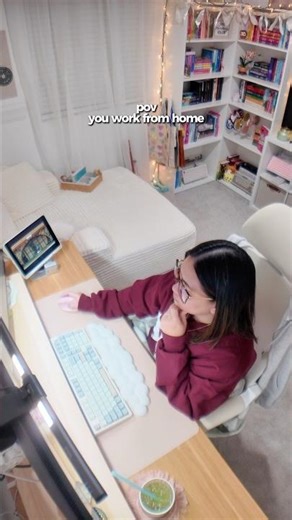 POV you work from home 🖥️⌨️✨#wfh #workfromhome #cozyoffice #homeofficedecor #cozyaesthetic