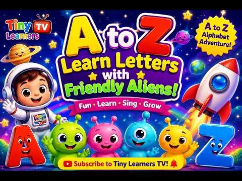 Learn Letters A to Z with Friendly Aliens | ABC Song for Kids