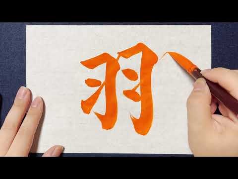 【(解説付)羽】の書き方お手本動画｜書道｜習字 | Japanese calligraphy