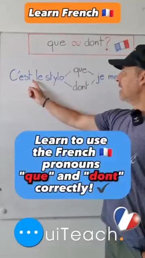 4.6K views · 92 reactions | Learn how to use the pronouns que and dont correctly in French! ☝️ | #Frenchgrammar #frenchteacher #frenchlesson #apprendrelefrançais | OuiTeach & French Becomes Easy | Facebook