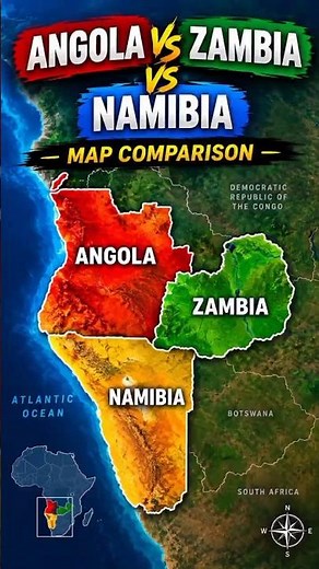 Angola vs Zambia vs Namibia | Map Comparison 🌍