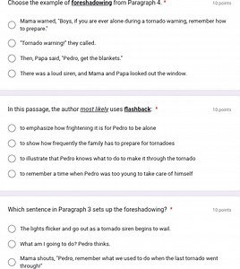 Choose the example of foreshadowing from Paragraph 4. *10 poin... | Filo