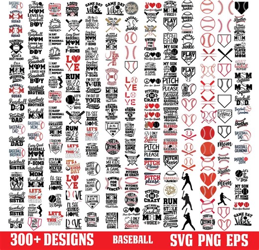 Baseball SVG Bundle: Stitches, Heart, Quotes (digital Download) - Etsy