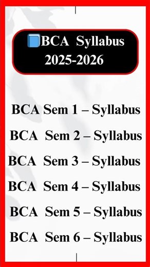 BCA syllabus 2025- 2026 for all semester #shortvideo #shivanithakur27 #commercestudents #bba #shorts