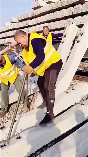 Installation process of the railway cement sleepers