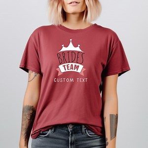 Bride's Team Shirt, Custom Bachelorette Tee, Crown Bride Squad Shirt, Personalized Bridal Party Shirt, Hen Party T-shirt, Bridesmaid Gift - Etsy