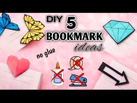DIY 5 Easy Origami Bookmarks Tutorial | How to Make Corner Bookmarks | School Craft