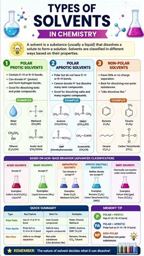 Types of Solvents # science #chemistry