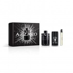 Azzaro The Most Wanted Eau de Parfum Intense - Seductive Mens Cologne Gift Set - 3-Piece Set Includes Full Size Fragrance (100ml) + Travel Size Spray (10ml) + Deodorant Stick (77g) - Gifts for Men