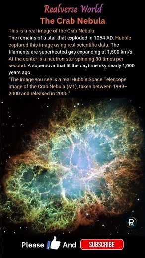 This is the Crab Nebula — Hubble’s real image explained #universe #astronomy #space #spacefacts