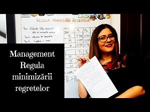 Rezolvarea problemelor de Management - Anul 1 | Regula Minimizării Regretelor