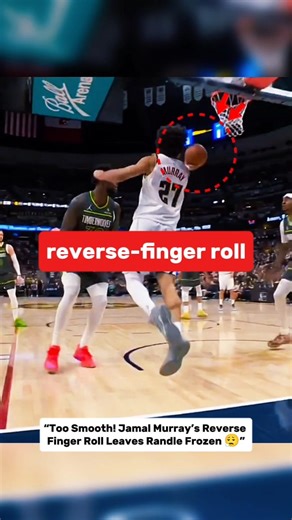 “Jamal Murray goes crazy on the Wolves with a filthy reverse finger roll over Julius Randle 😤🔥” #nba