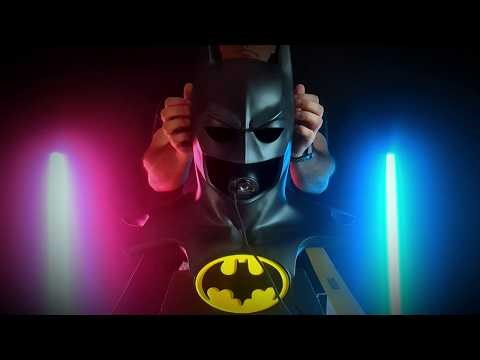 ASMR Tapping & Head Massage | Batman ’89 Cowl with Gloves & Bubble Wrap, satisfying sounds for sleep