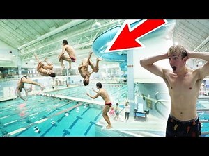 INSANE DIVING BOARD TRICKS WITH PRO DIVER!