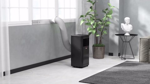 HOMCOM 8,000 BTU Portable Air Conditioner Fan with Remote for Rooms Up to 344 Sq. Ft., Evaporative Cooler, Home AC Unit with Dehumidifier, Black