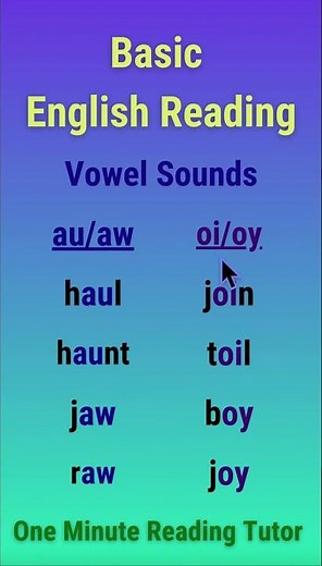 Basic English Reading: Sounds of AU, AW, OI, and OY #readingenglish #americanaccent #phonics