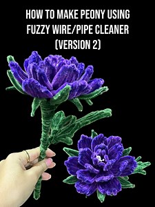 21K views · 409 reactions | How to make Peony using Fuzzy Wire/Pipe Cleaner. Peony tutorial (version 2). #fyp #foryou #fypage #fuzzywire #fuzzywireflowers #peony #peonypipecleaner #tutorial #tutorials #diy #craft #crafts #crafter #pipecleanercrafts #fuzzywireflower #fuzzywirebouquet #fuzzywire #pipecleanerflowers #chenillestems #craftersgonnacraft #peonies #peonytutorial #peonyflower #fuzzywireflowers #craftersoffacebook #craftersofinstagram | Wear Thaleia | Facebook