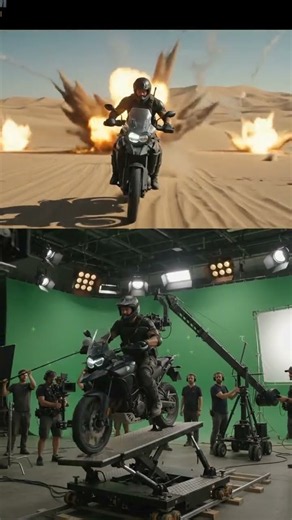 Hollywood Movie Magic | Desert Motorcycle Battle | Behind the Scenes vs Final VFX | #lastactionhero