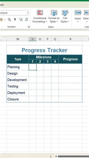 Create Dynamic Progress Tracker with Conditional Formatting in Excel #excel #exceltips #foryou