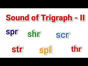 Tree letter Consonant Blends || scr, spr, spl , shr, str,thr words || Sound of Trigraph - II
